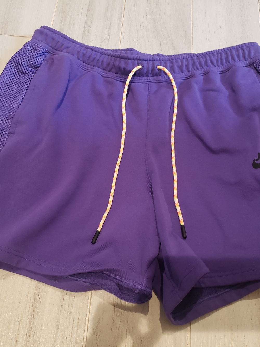 Nike Men's Purple Athletic Shorts with Contrast Drawcord